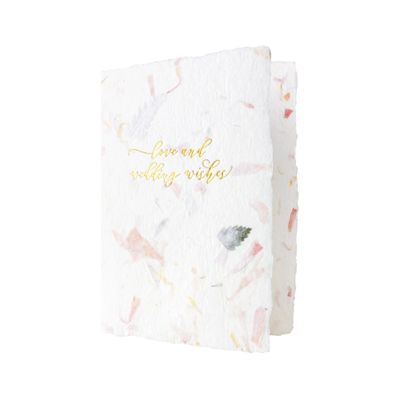 Wedding Wishes Love in Flowers Letterpress Card