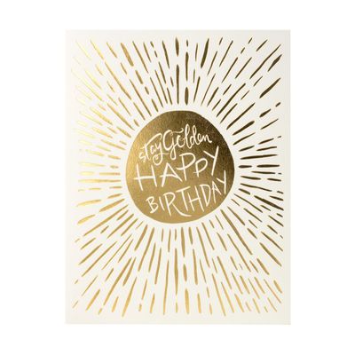 Stay Golden Happy Birthday Letterpress Card