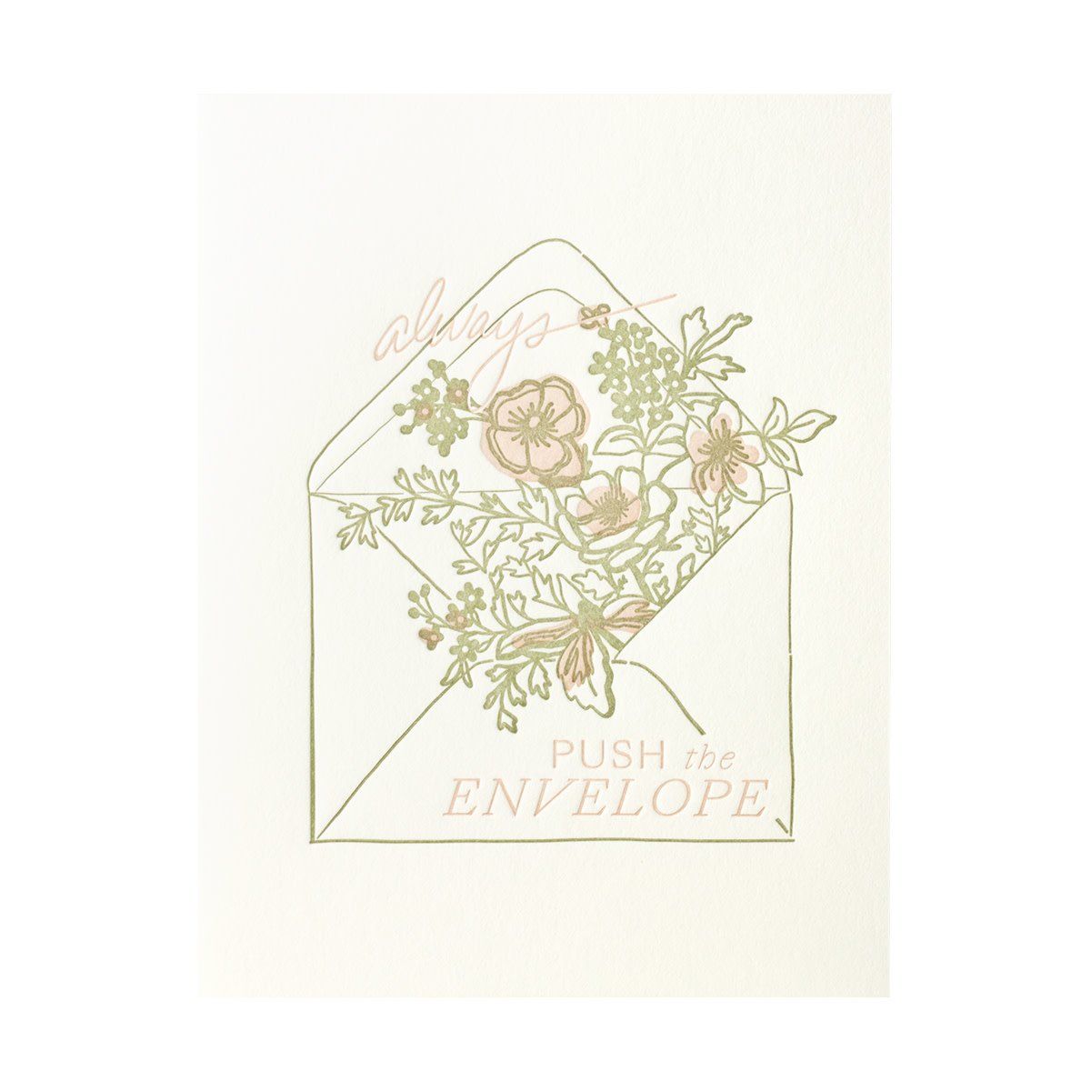 Always Push the Envelope Letterpress Card