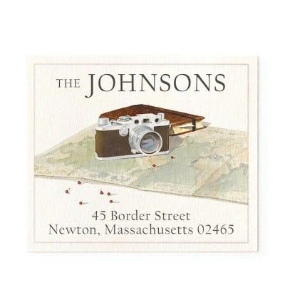 map and camera address label