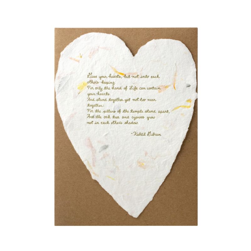 Kahlil Gibran Floral Poem Letterpress Card