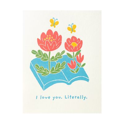 I Love You Literally Letterpress Card