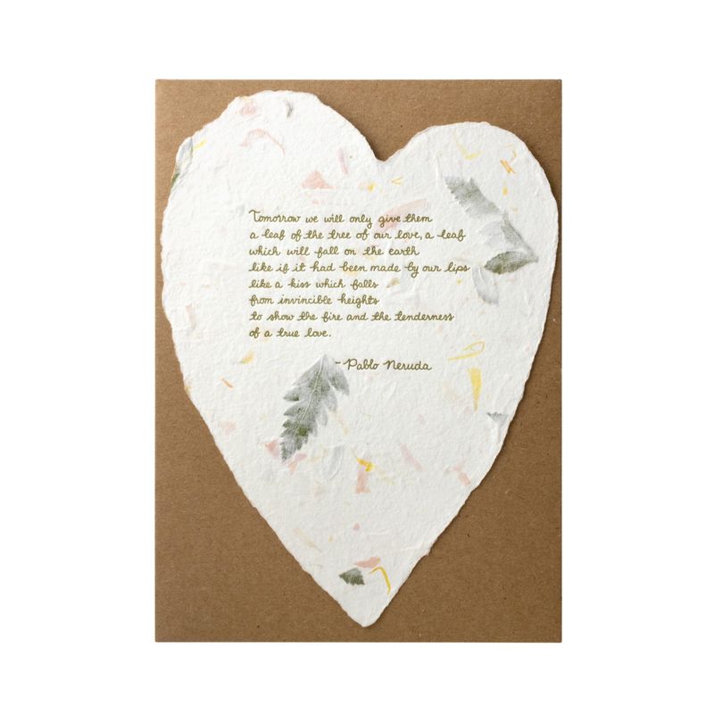 Pablo Neruda Floral Poem Letterpress Card