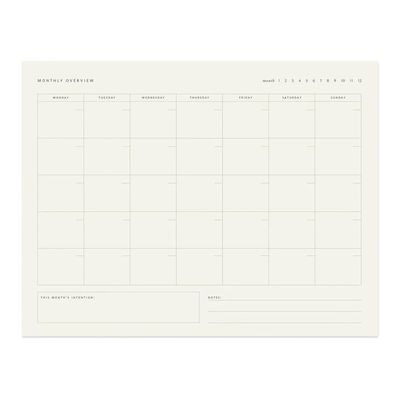 Monthly Overview Notepad