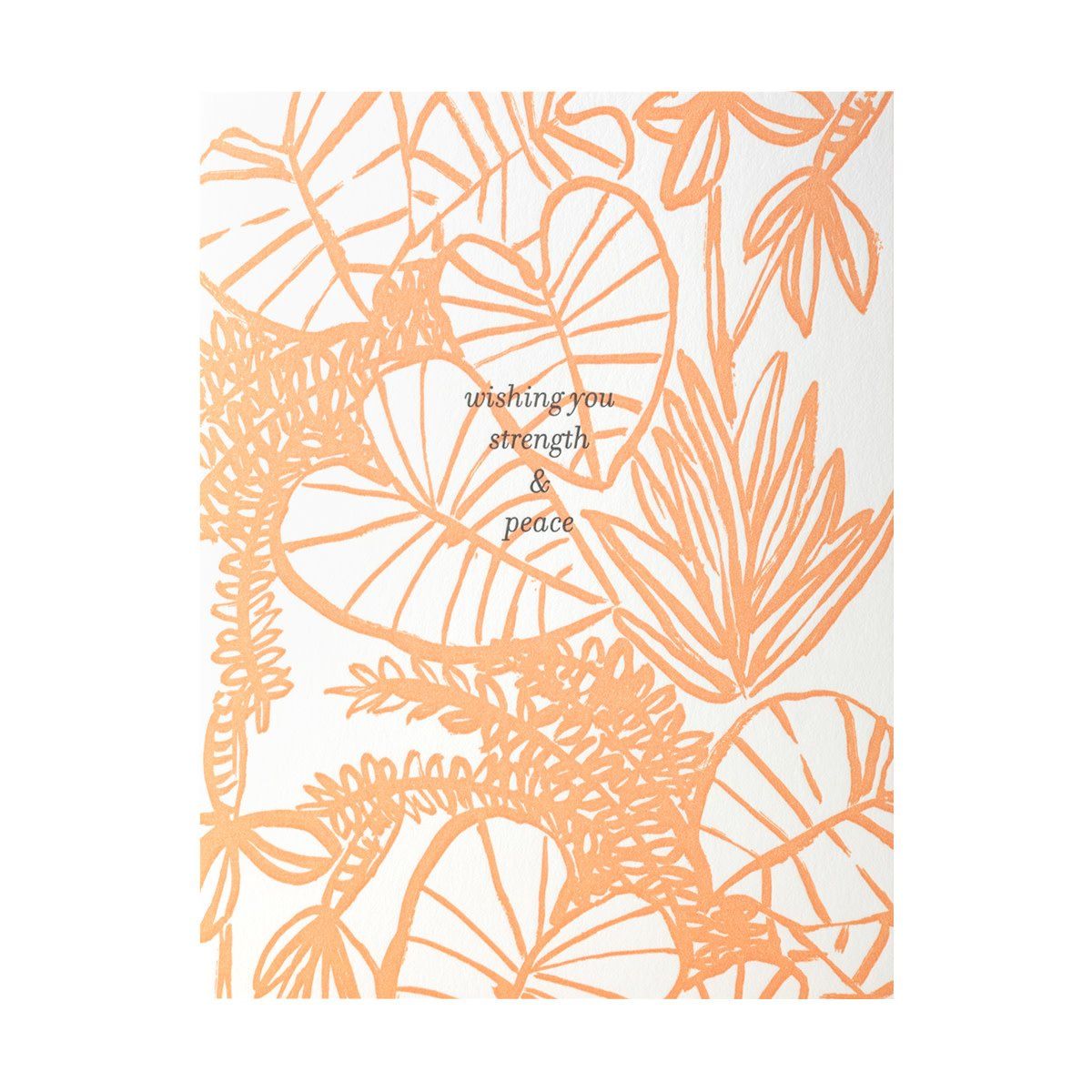 Strength And Peace Letterpress Card