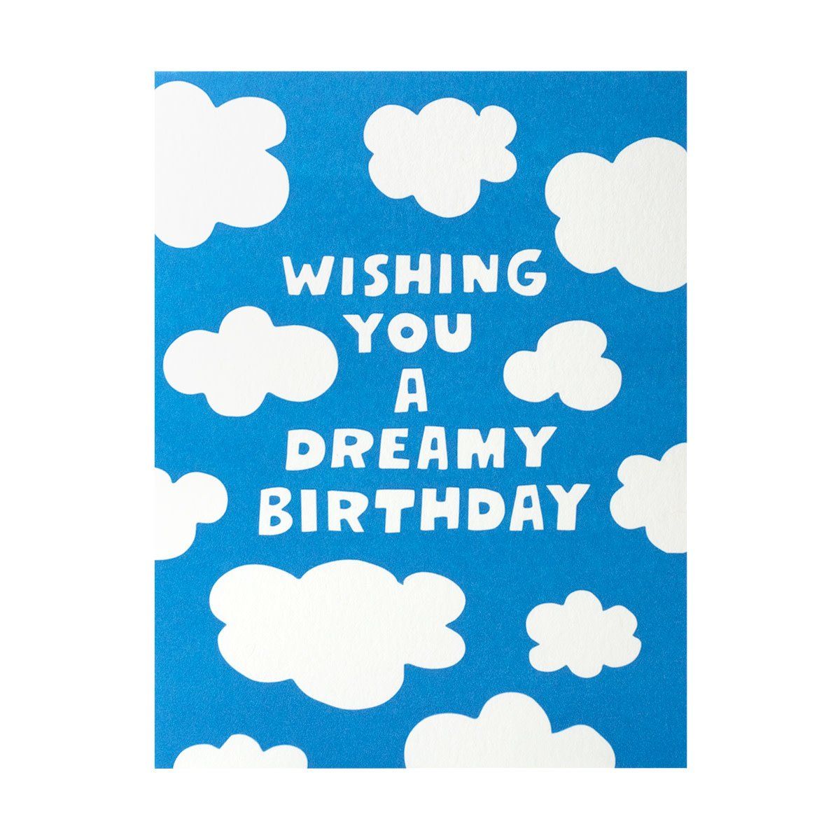 Dreamy Birthday Clouds Letterpress Card