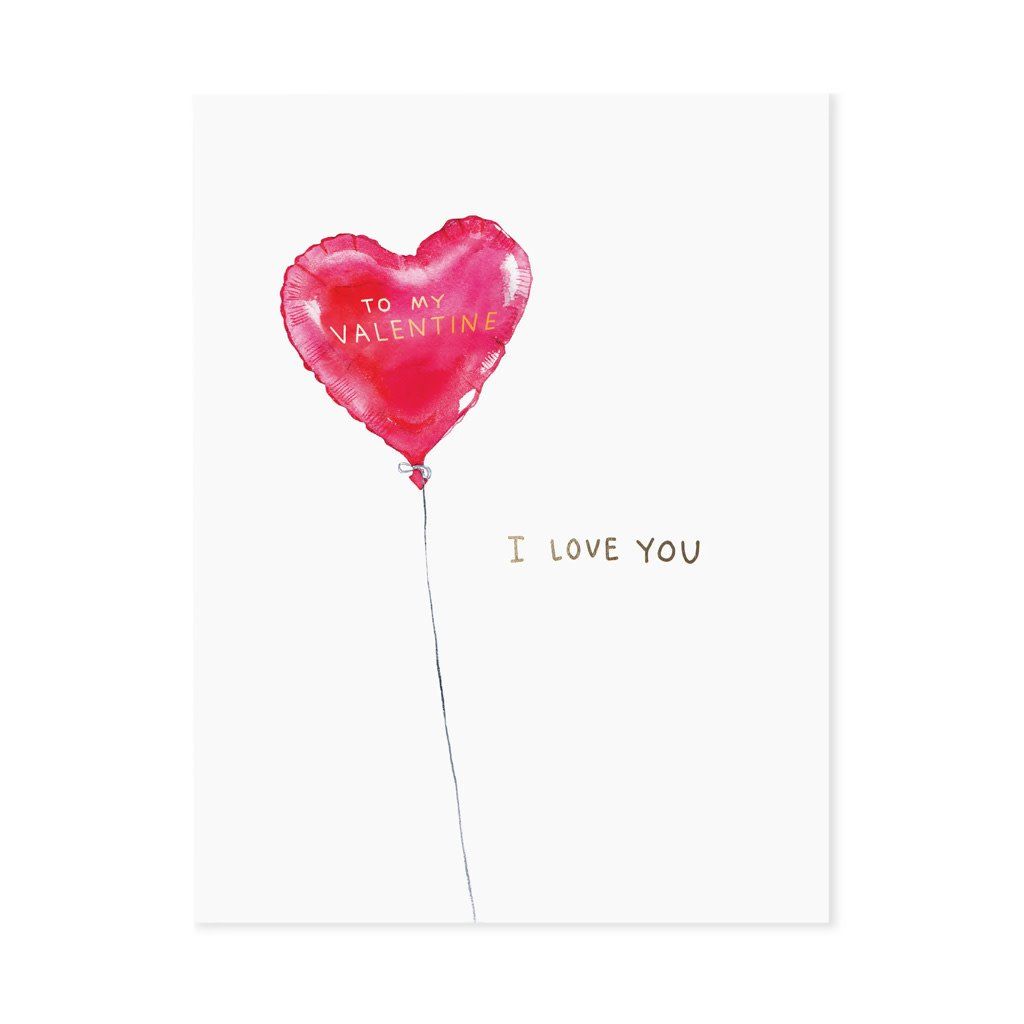 Red Balloon Valentine&#39;s Day Card