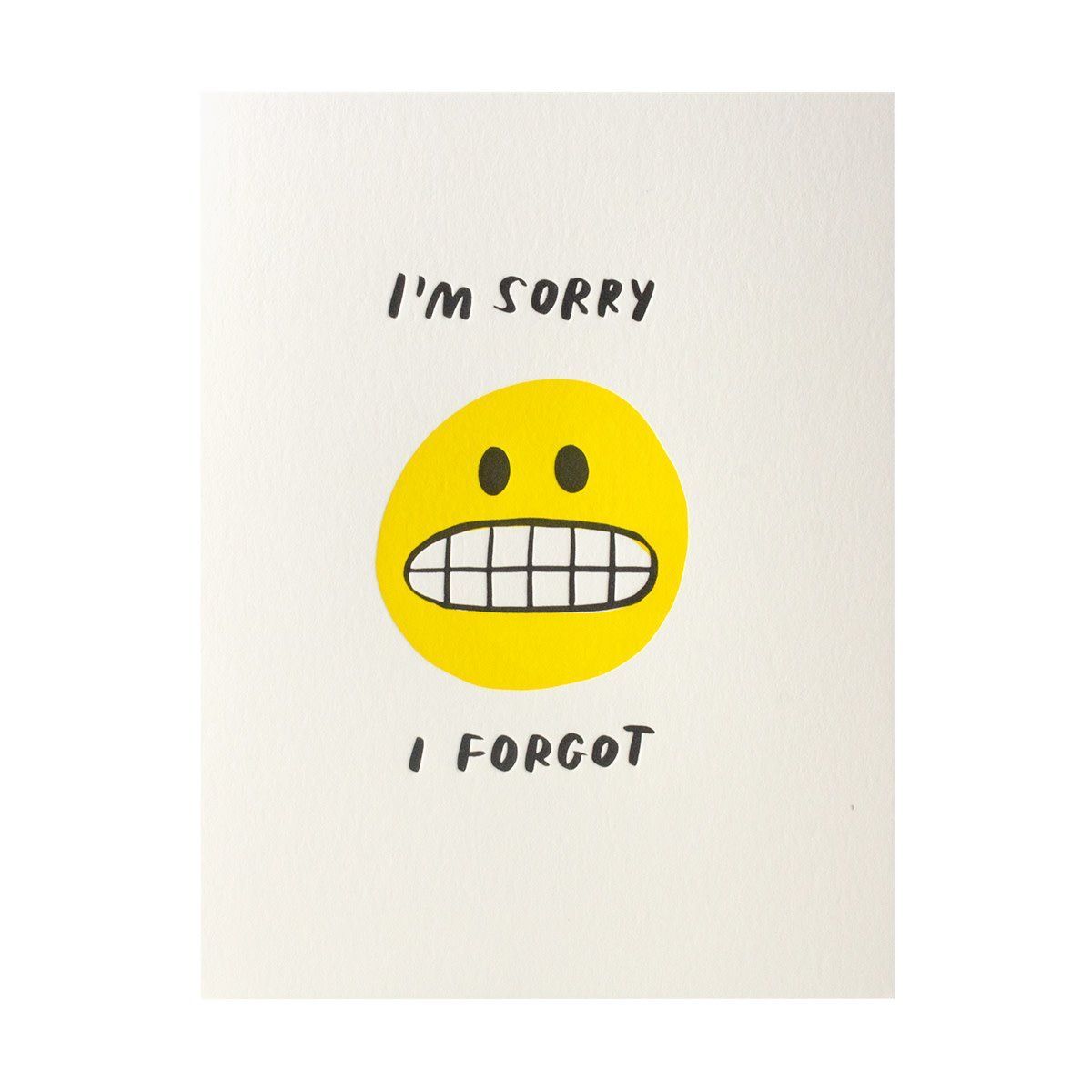 I Forgot Belated Letterpress Card
