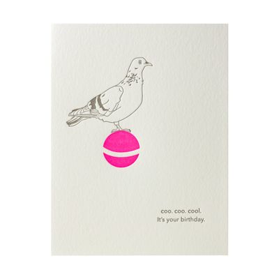 Coo. Coo. Cool Birthday Letterpress Card