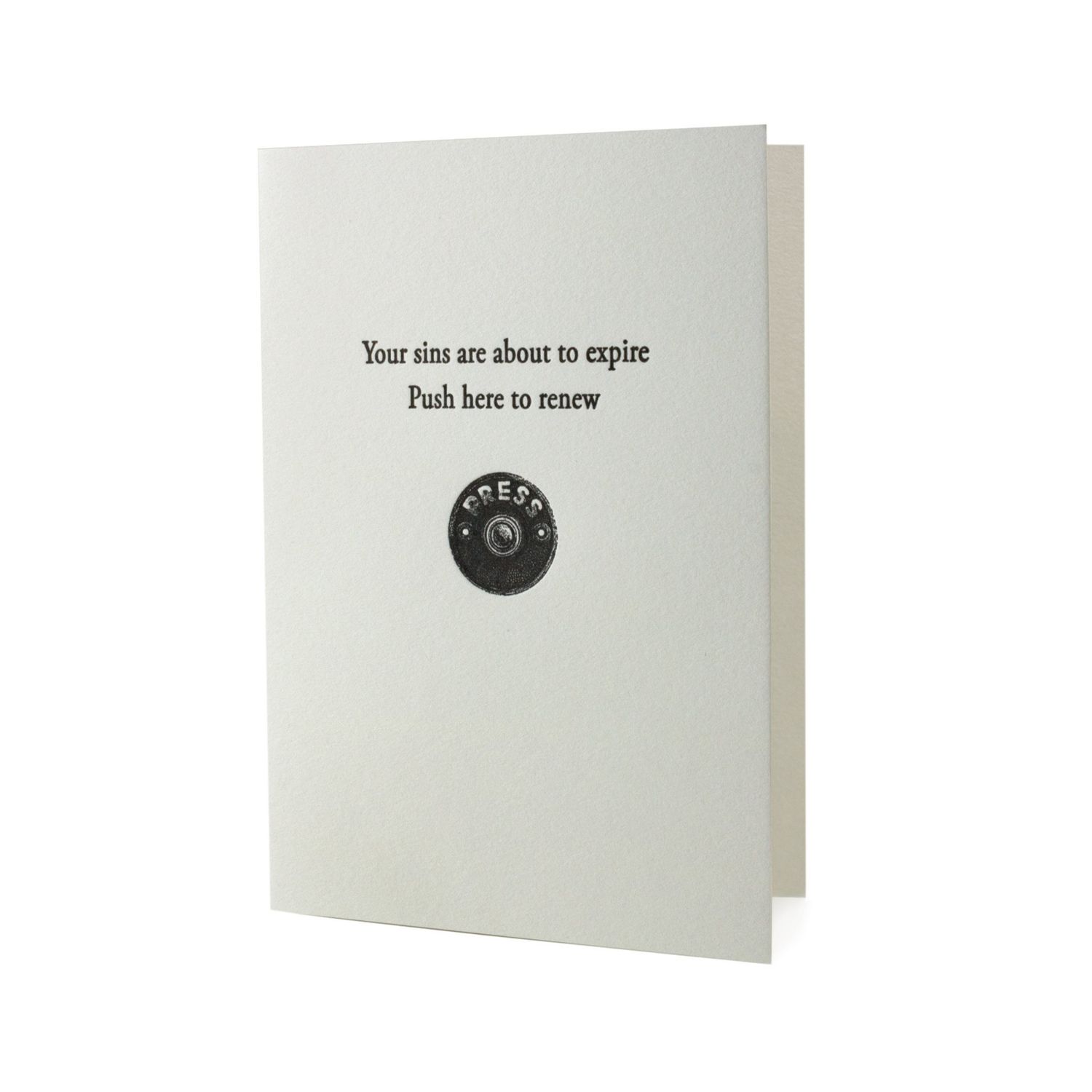 Sins About to Expire Letterpress Card