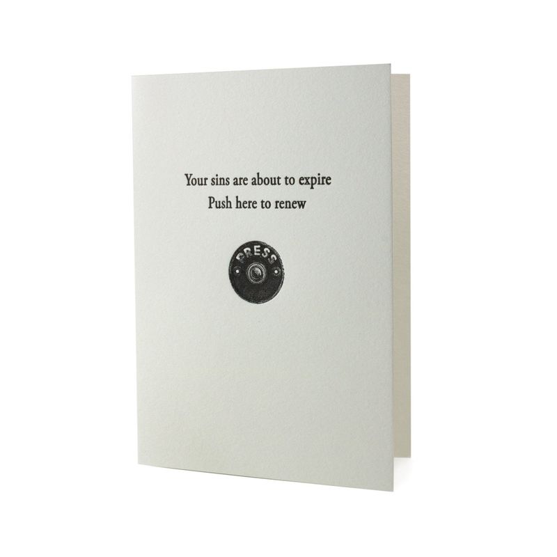 Sins About to Expire Letterpress Card