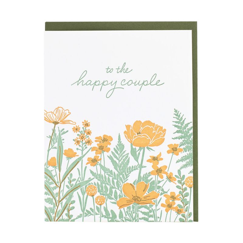 Field of Flowers Wedding Letterpress Card