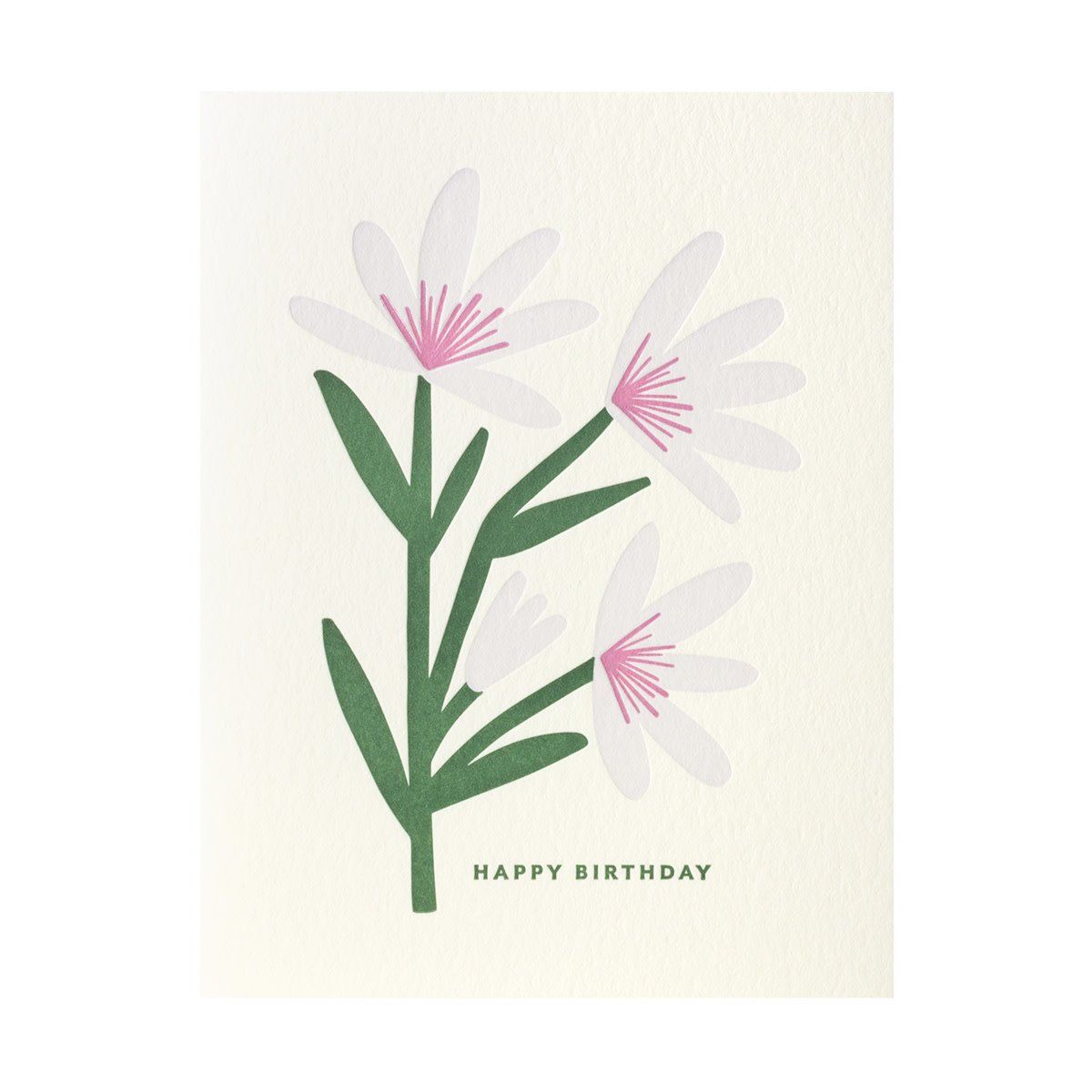 Birthday Flower Letterpress Card