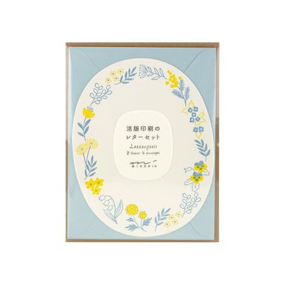 Letter Set 490 Letterpress Die-Cut Wreath Blue