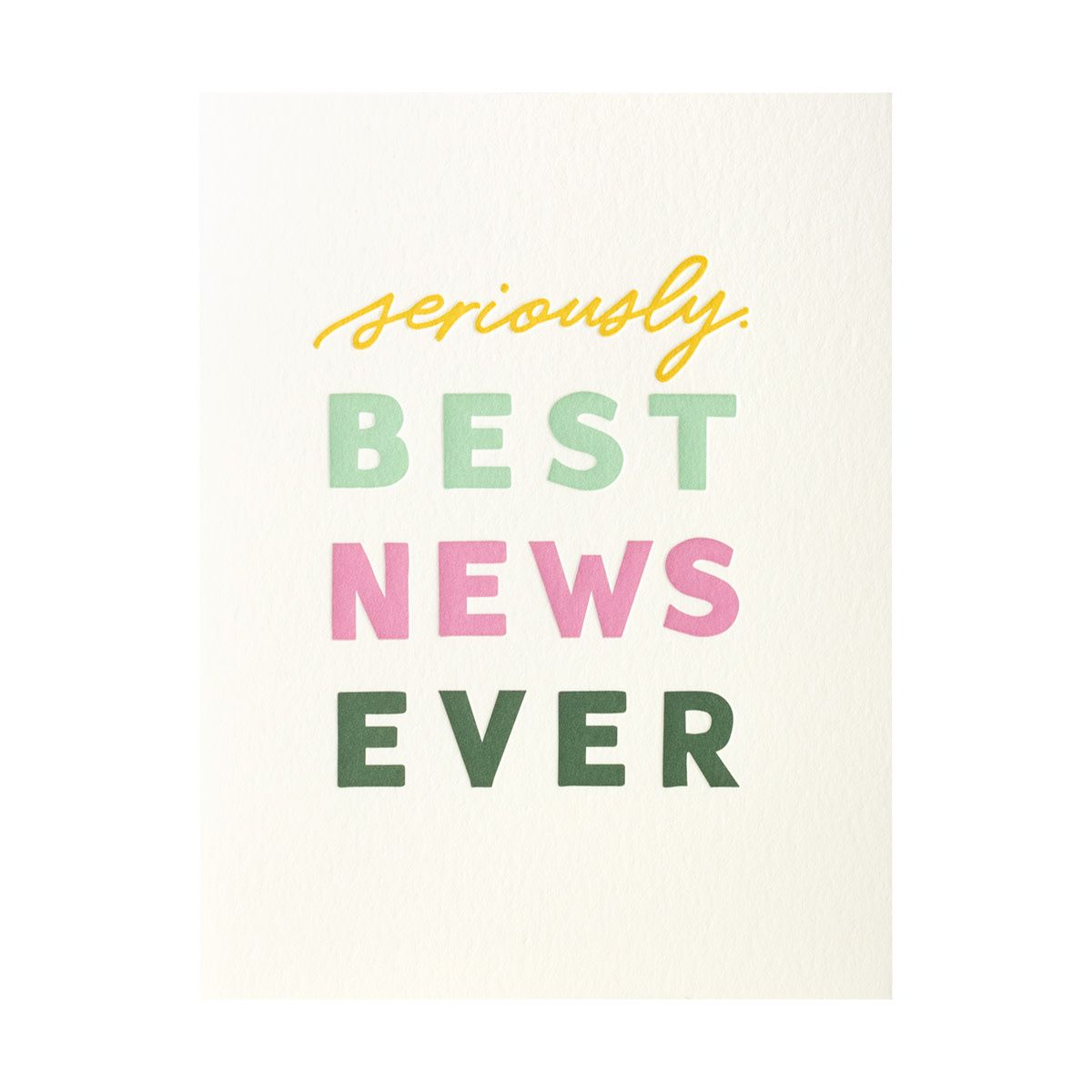 Best News Ever Letterpress Card
