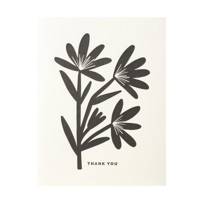 Thank You Flower Letterpress Card