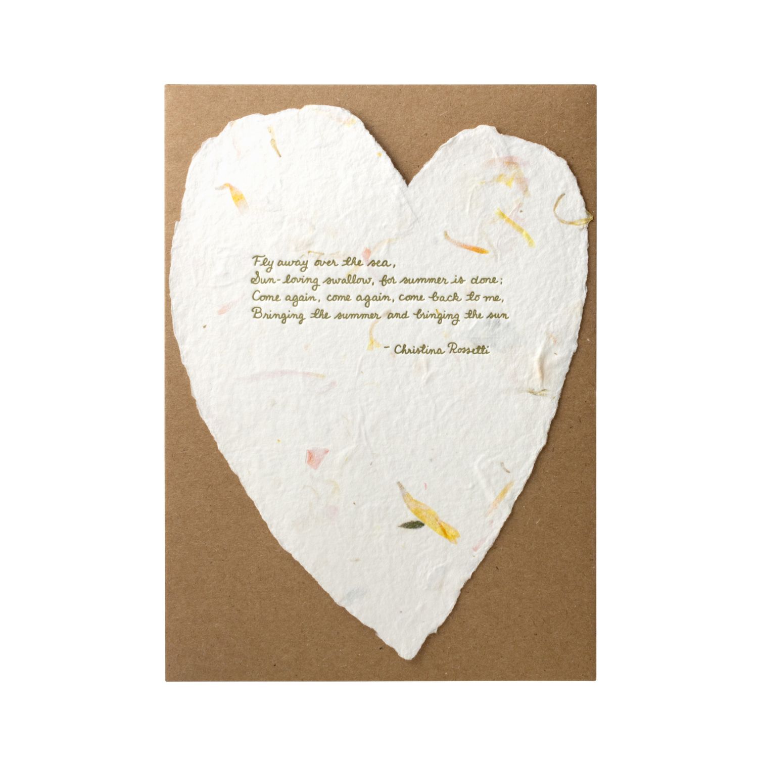 Christina Rossetti Floral Poem Letterpress Card