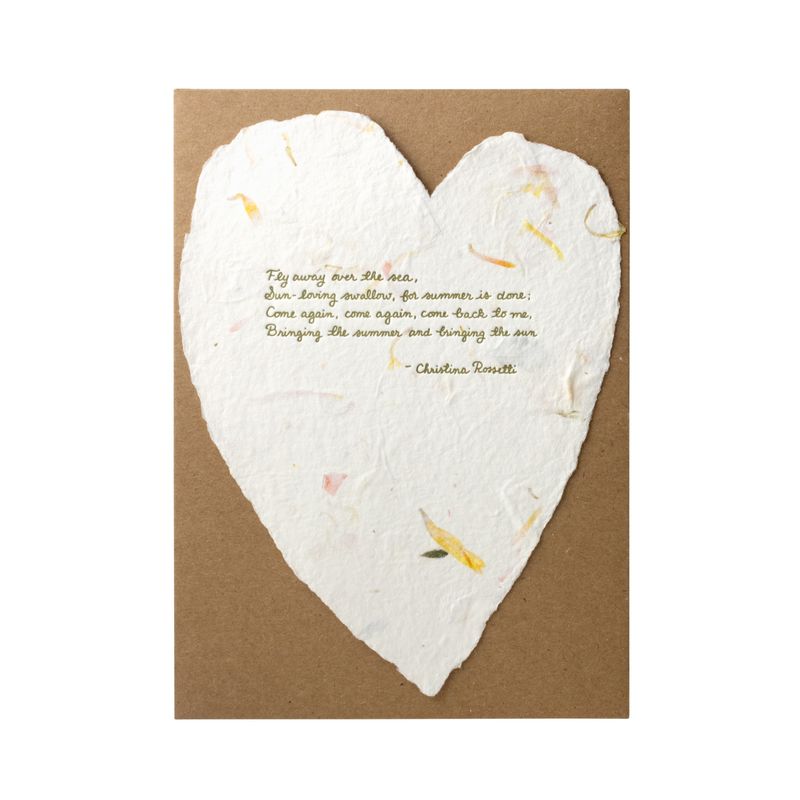 Christina Rossetti Floral Poem Letterpress Card