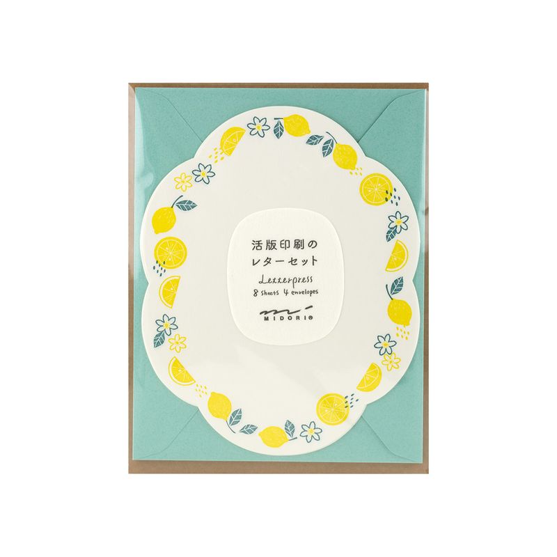 Midori MD Letter Set 492 Letterpress Die-Cut Lemon