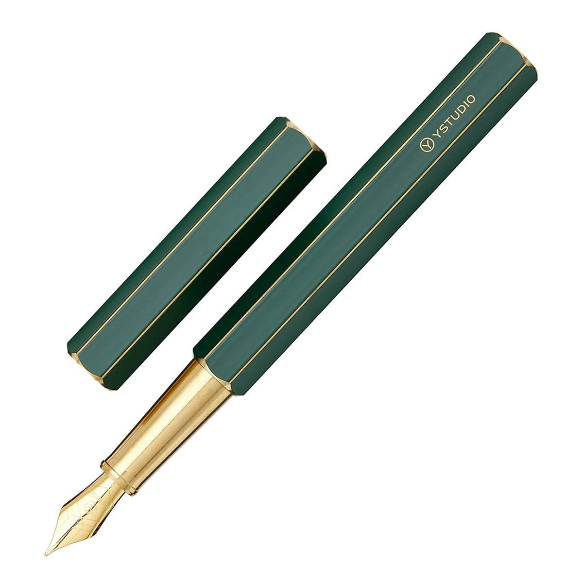 ystudio Classic Brass Green Fountain Pen Medium