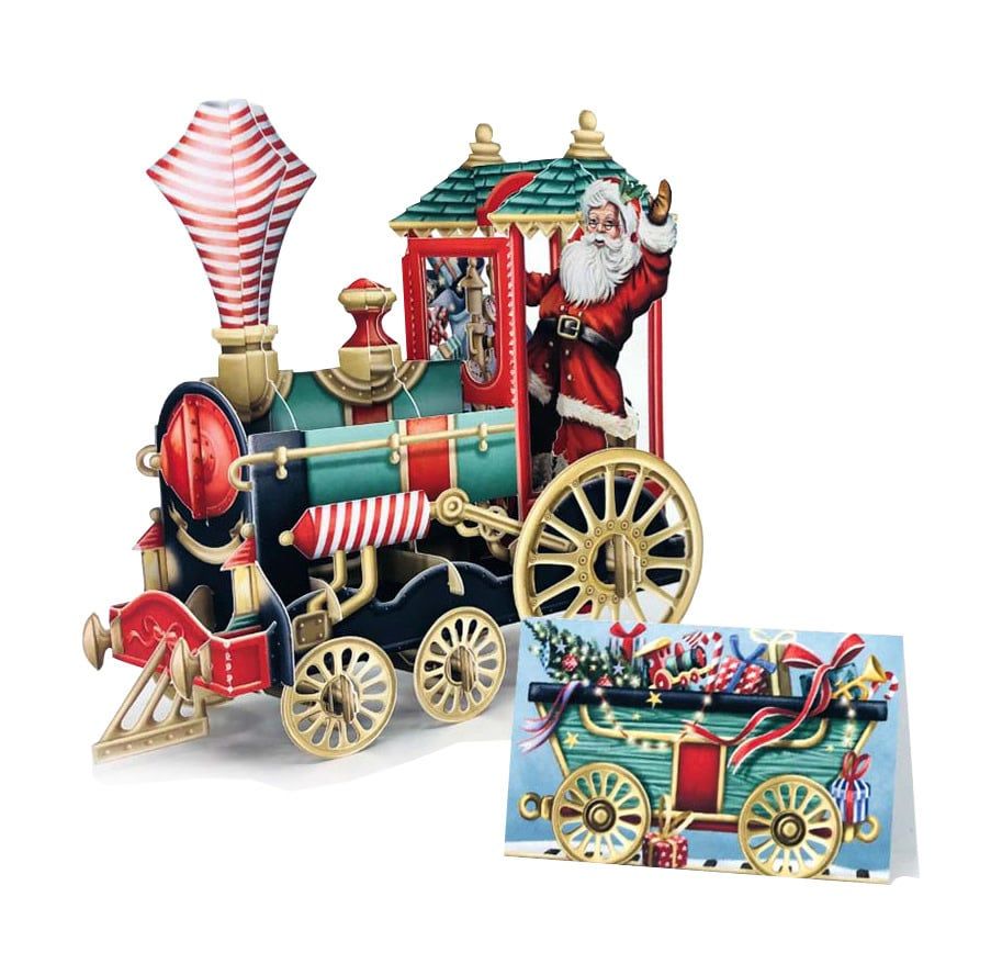 3D Santa Train Card
