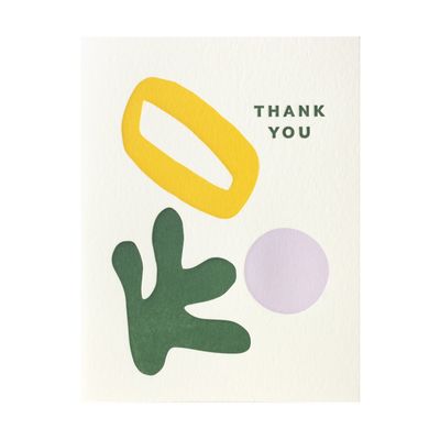 Thank You Shape Letterpress Card