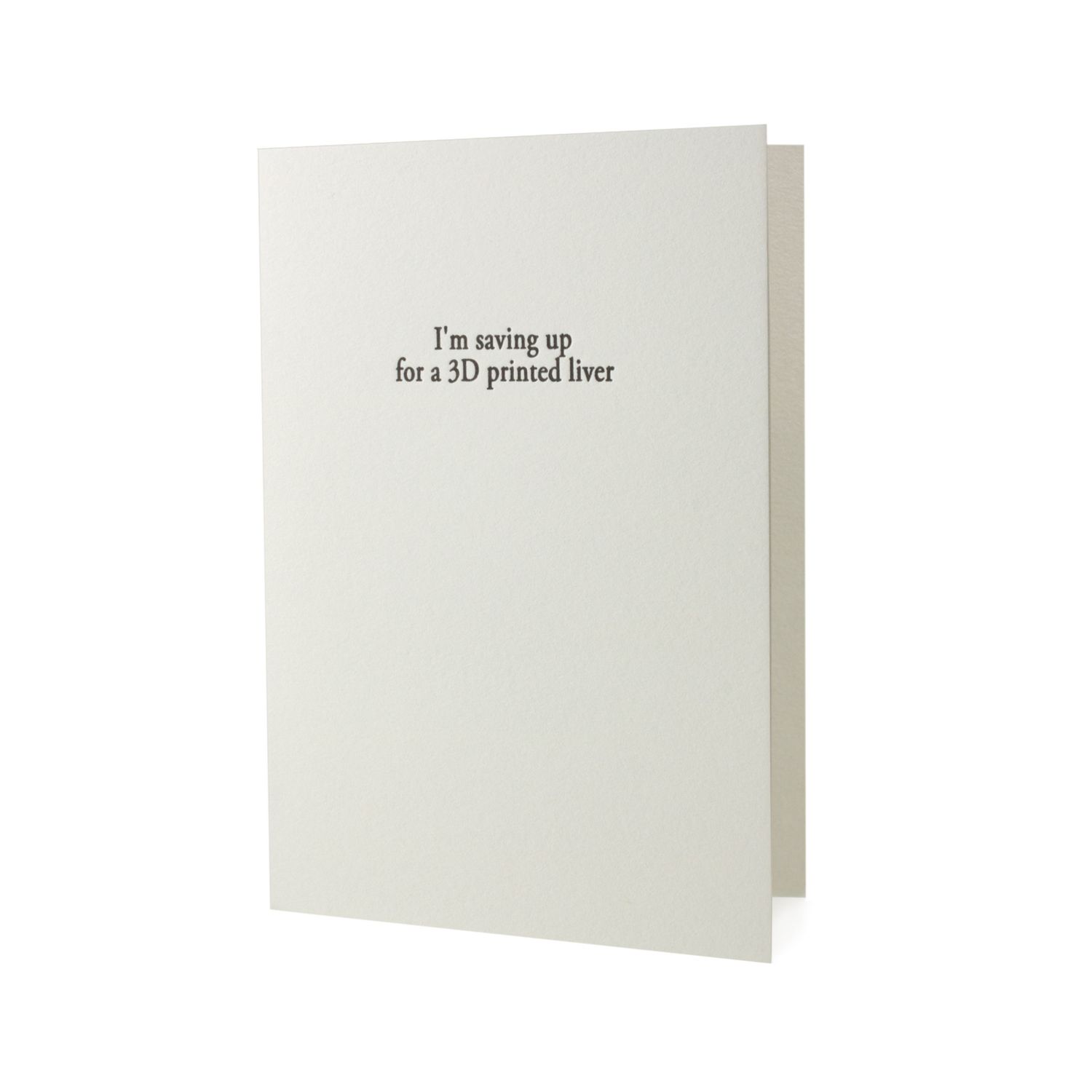 3D Printed Liver Letterpress Card