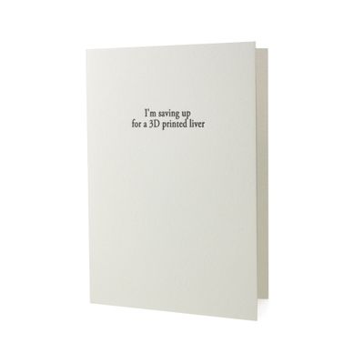 3D Printed Liver Letterpress Card