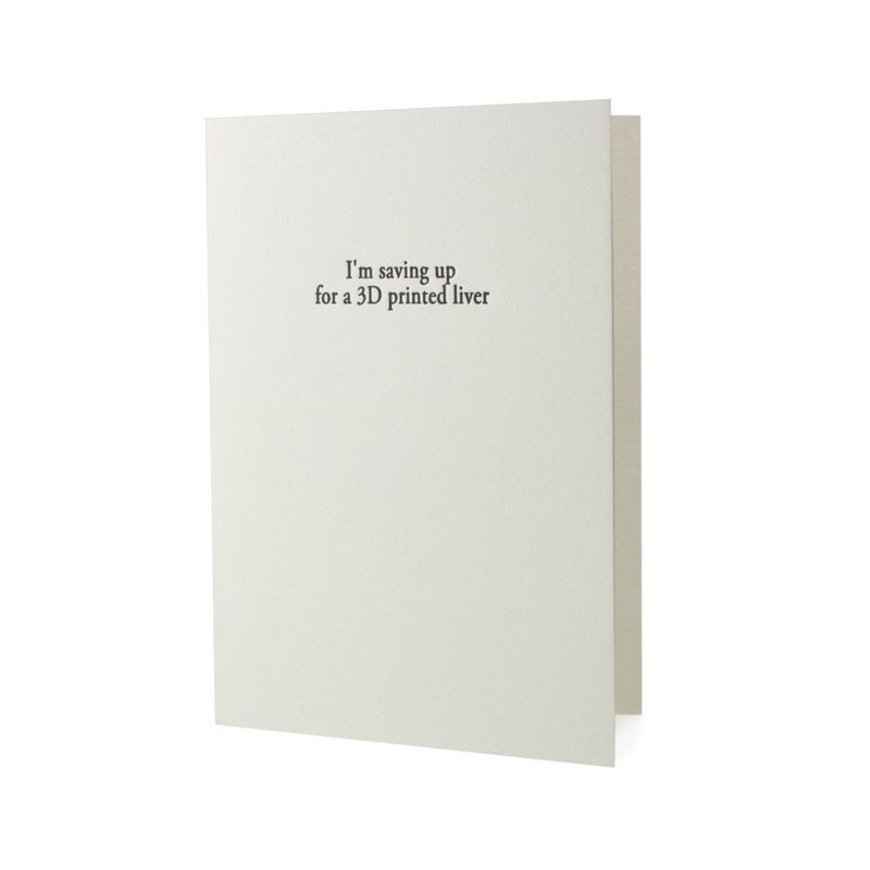 3D Printed Liver Letterpress Card