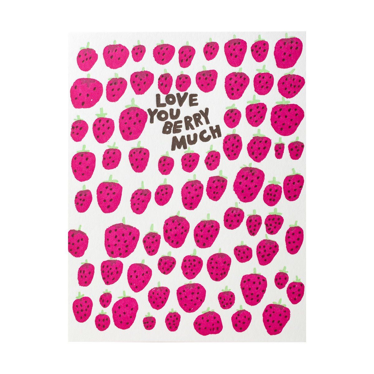 Love You Berry Much Letterpress Card