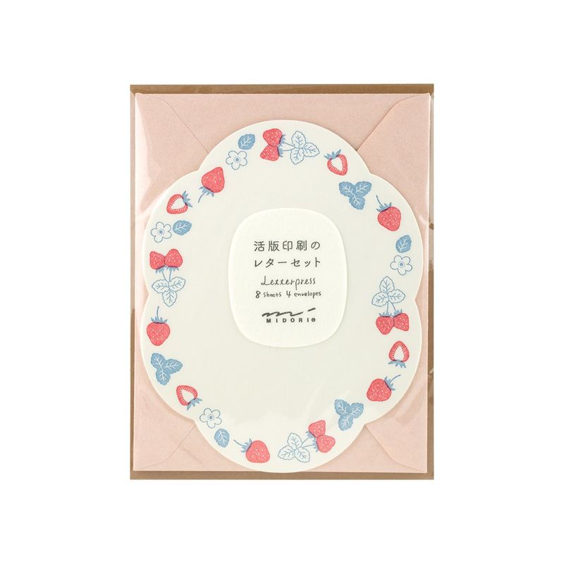 Midori MD Letter Set 491 Letterpress Die-Cut Strawberry