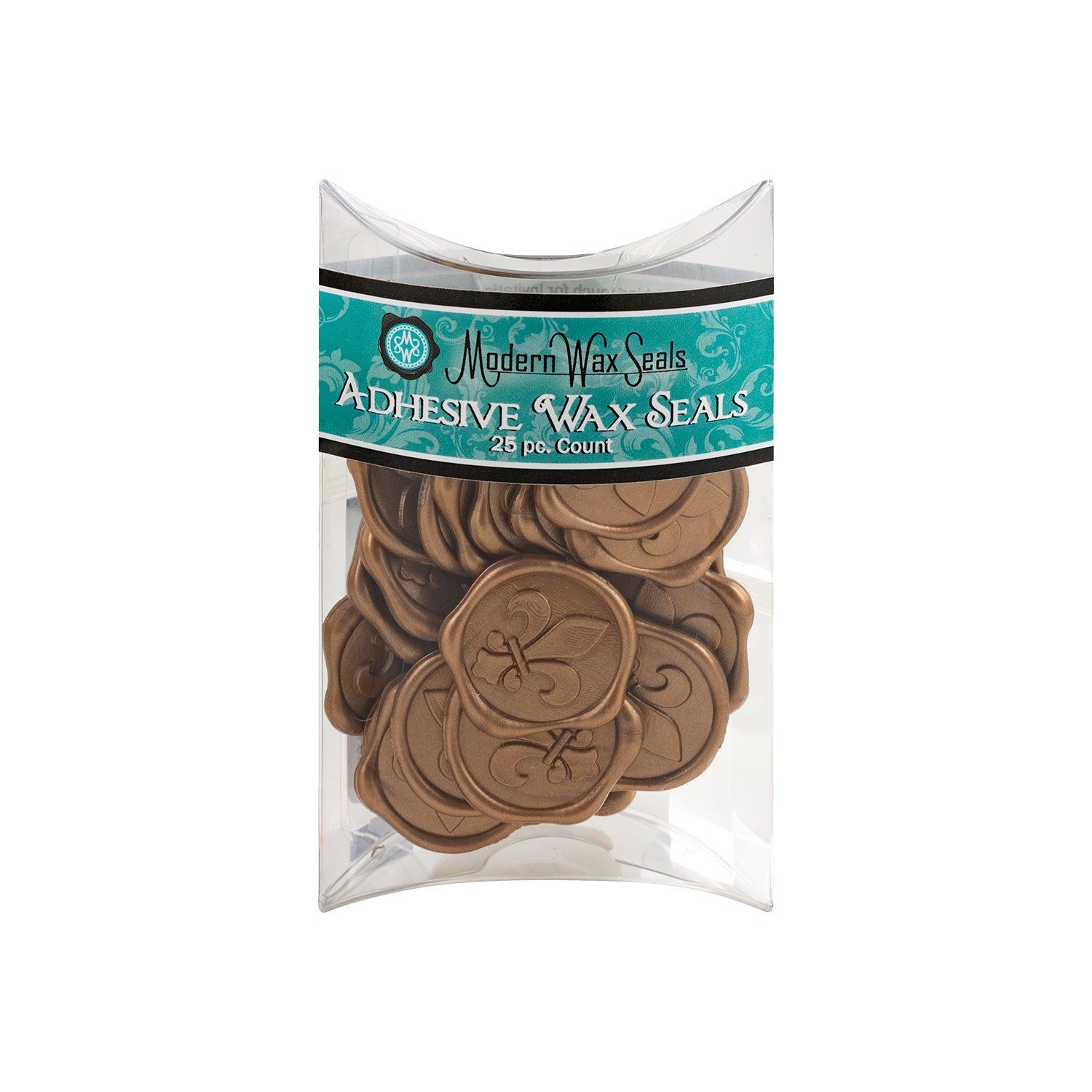 Freund Mayer Adhesive Wax Seals Fleur de lys Gold - Set of 25