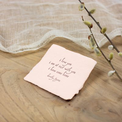 Dorothy Sayers Quote Blush Petite Wish Letterpress Enclosure Dorothy Sayers Quote Blush Petite Wish Letterpress Enclosure