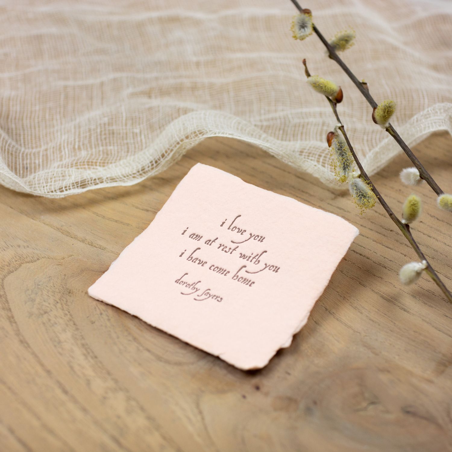 Dorothy Sayers Quote Blush Petite Wish Letterpress Enclosure Dorothy Sayers Quote Blush Petite Wish Letterpress Enclosure