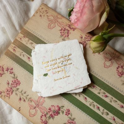 Amanda Gorman Quote Floral Petite Wish Letterpress Enclosure Amanda Gorman Quote Floral Petite Wish Letterpress Enclosure