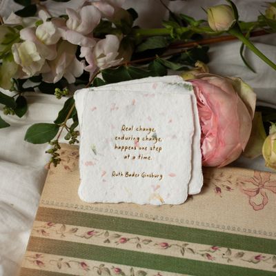 Ruth Bader Ginsburg Quote Floral Petite Wish Letterpress Enclosure
