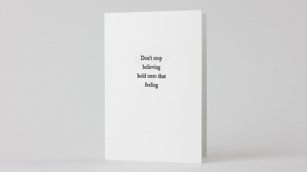 Don't Stop Believing Letterpress Card