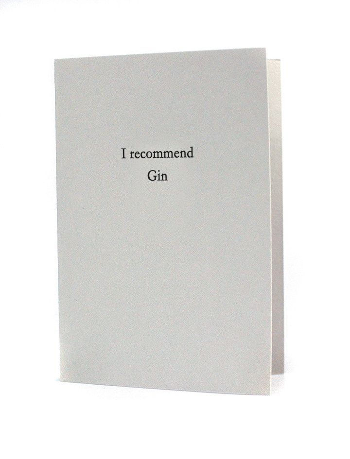 I Recommend Gin Letterpress Card