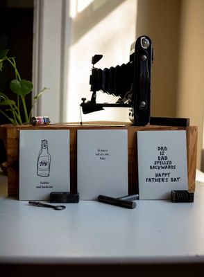 Daddies Need Bottles Too Letterpress Card