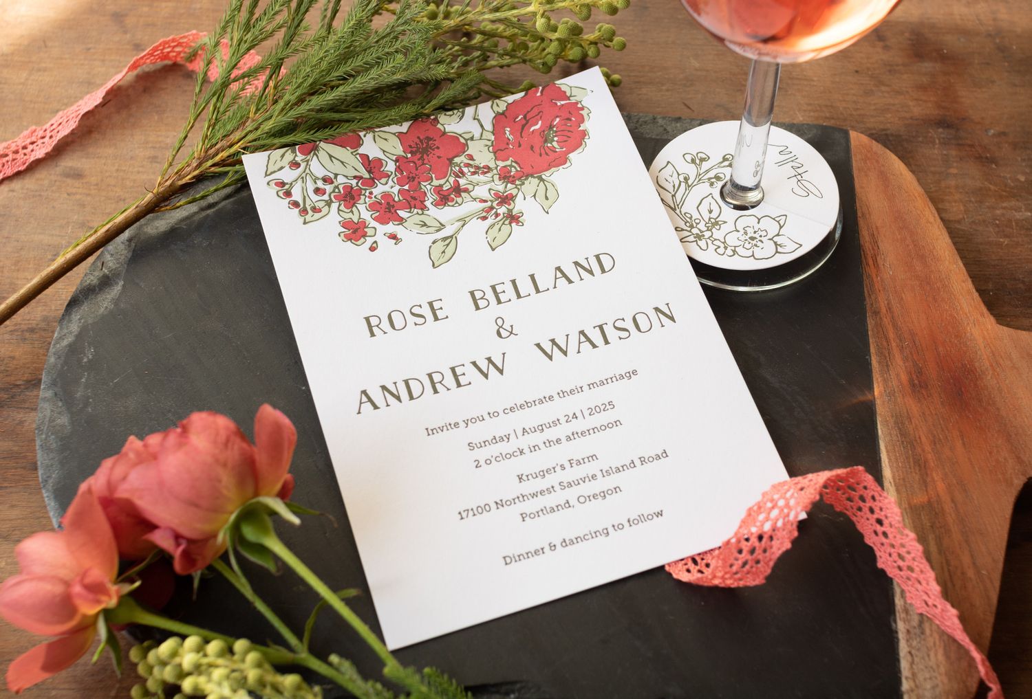 Rose Wedding Invitation