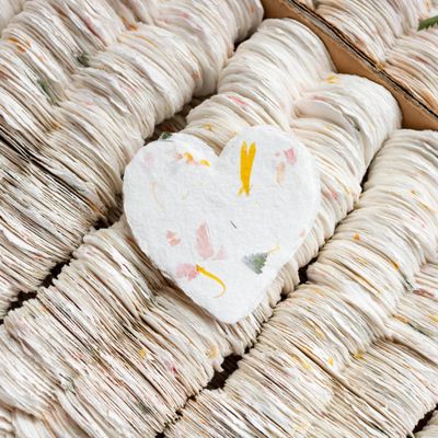 Petite Floral Handmade Paper Heart