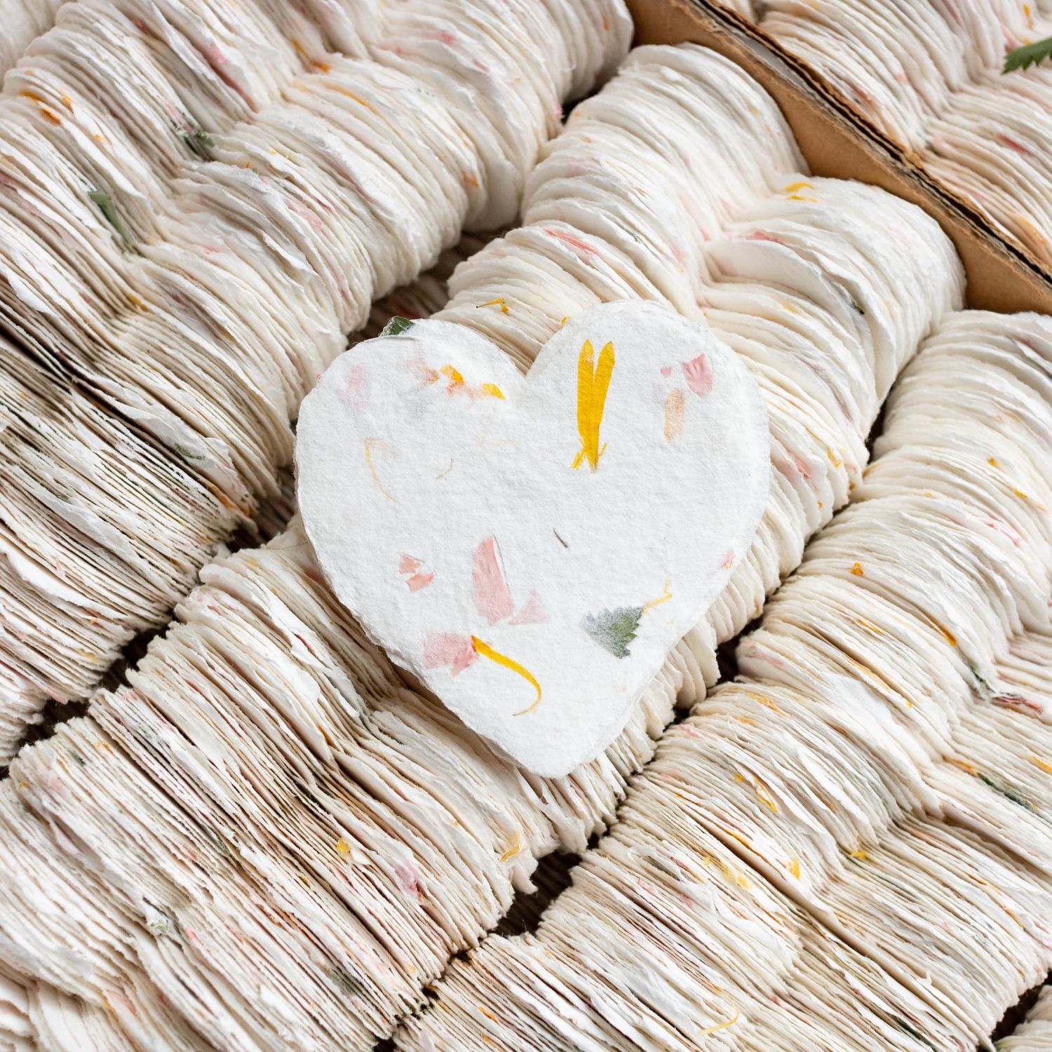 Petite Floral Handmade Paper Heart
