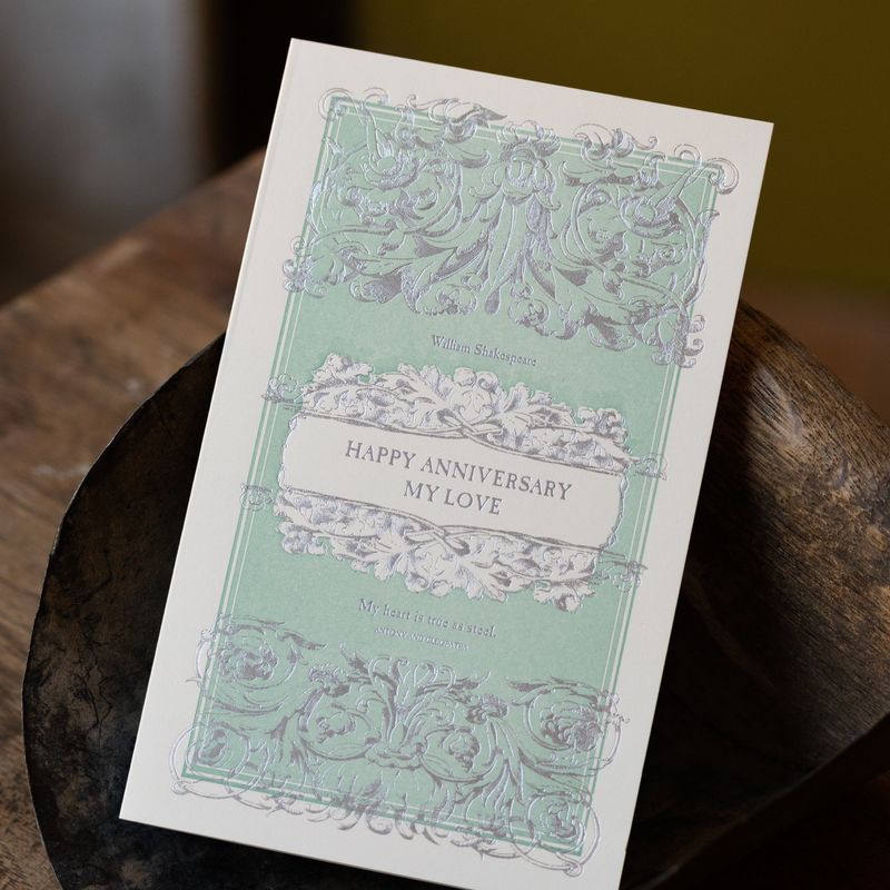 Happy Anniversary English Literature Letterpress Card