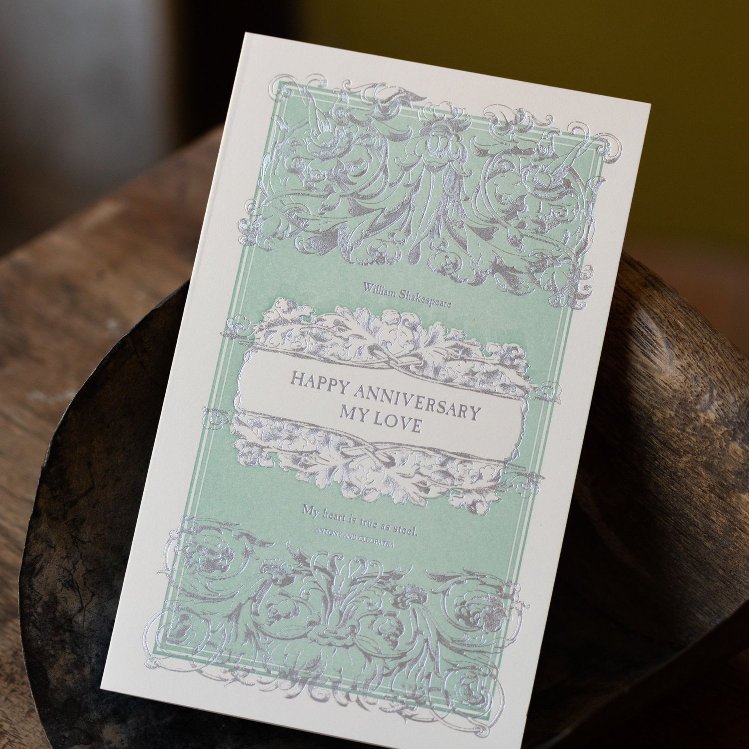 Happy Anniversary English Literature Letterpress Card