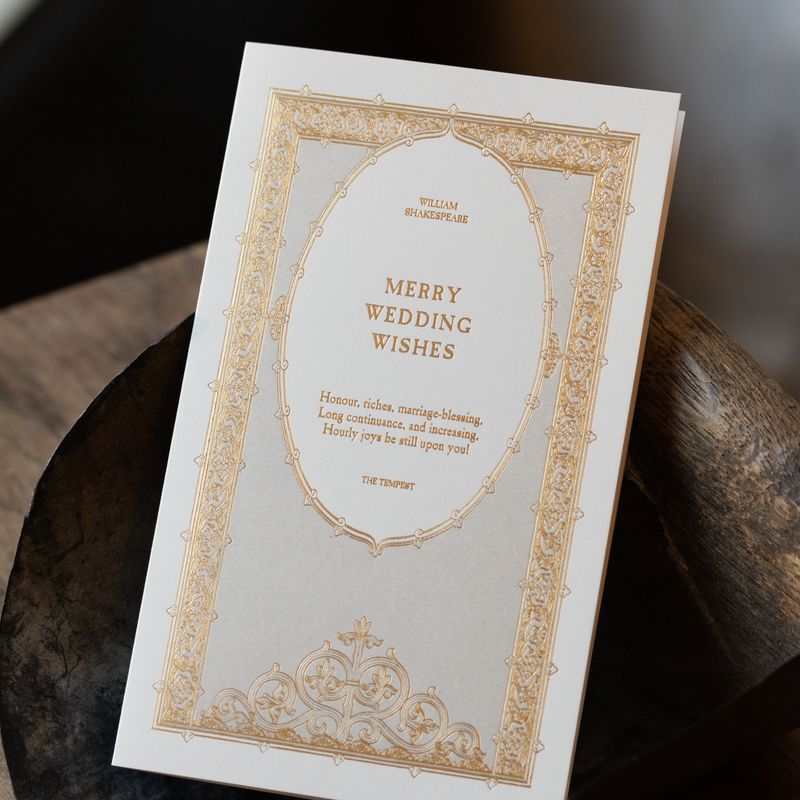 Wedding Wishes English Literature Letterpress Card