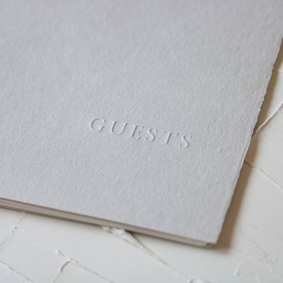 Stone Handmade Paper Letterpress Guest Book