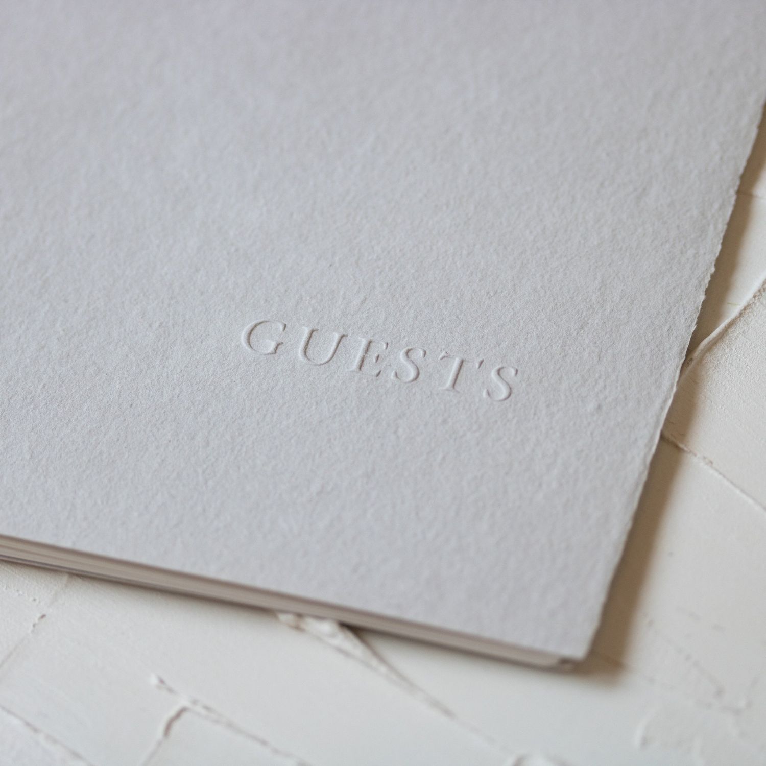Stone Handmade Paper Letterpress Guest Book
