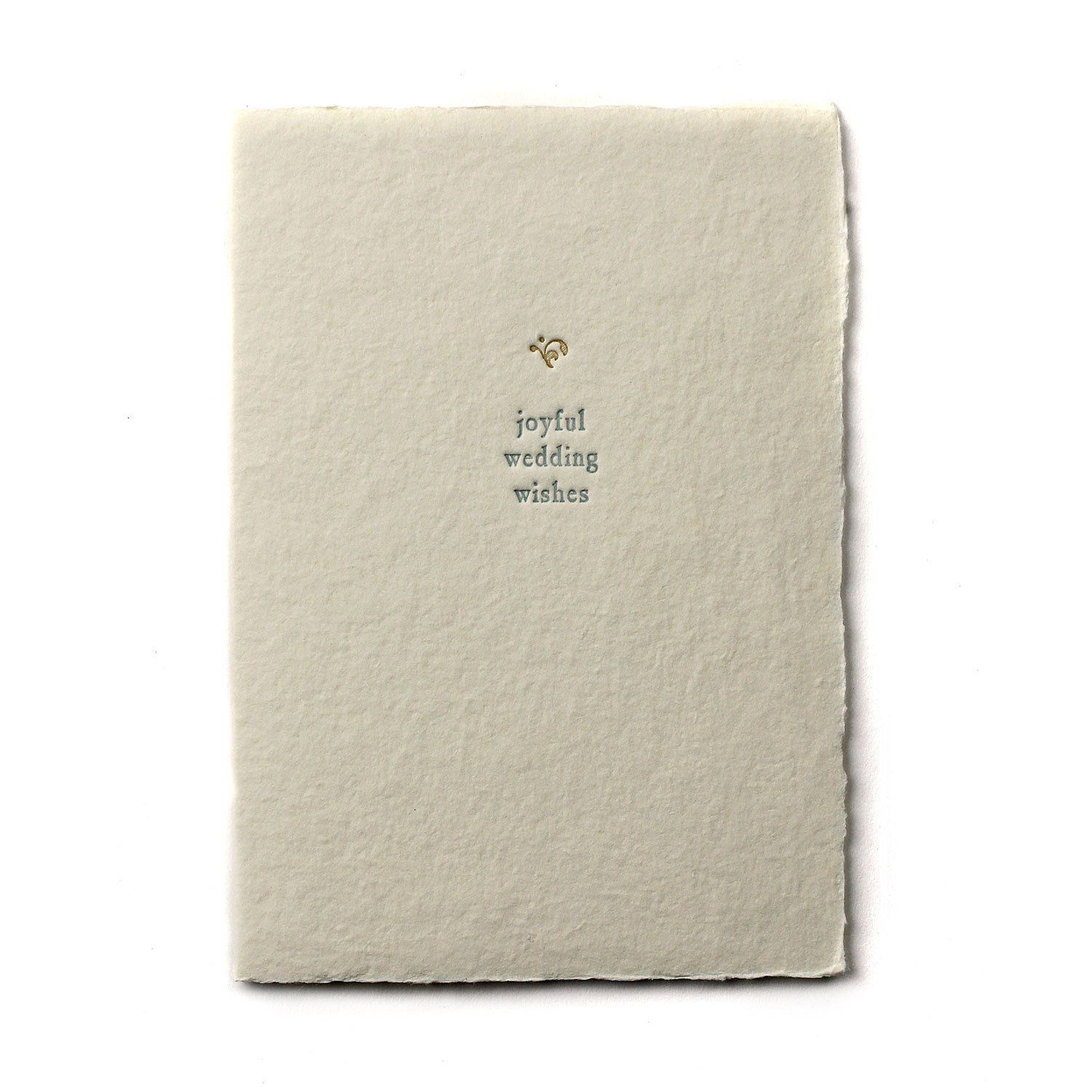Joyful Wedding Wishes Small Salutation Letterpress Card