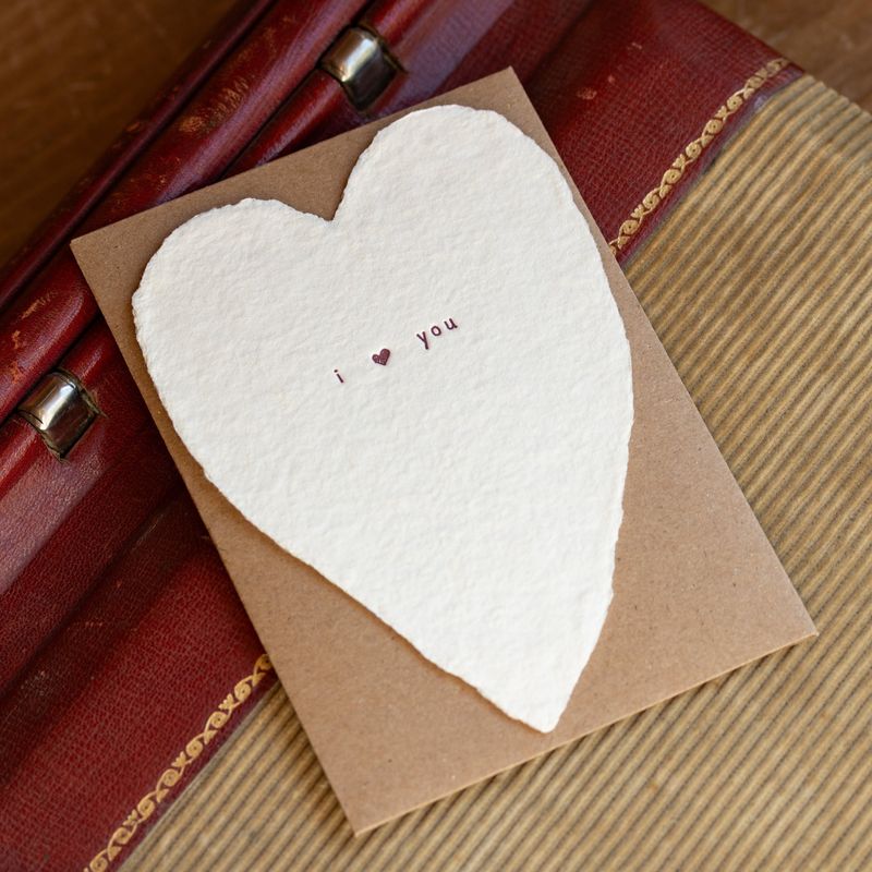 I (Heart) You Greeted Heart Letterpress Card