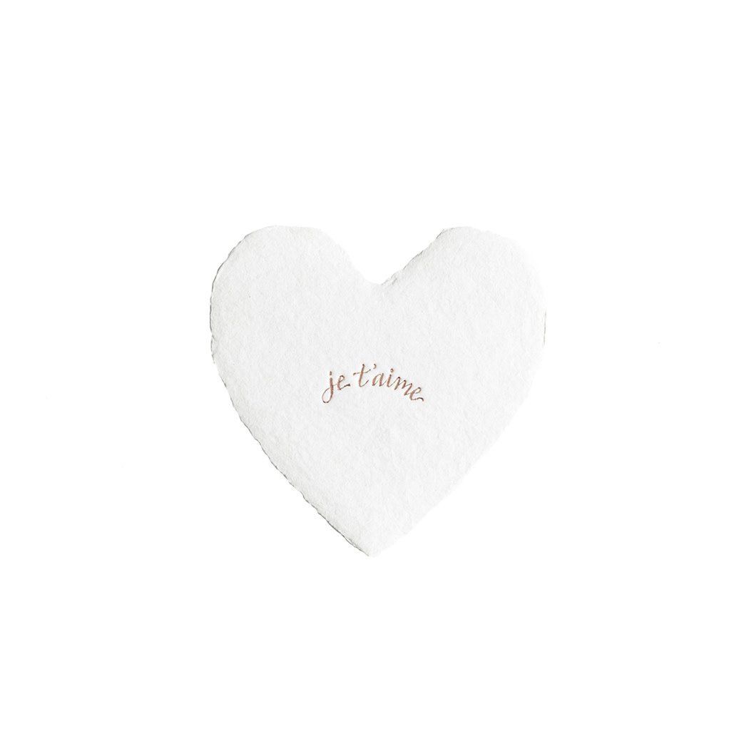 Je T'aime Letterpress Foiled Heart Enclosure
